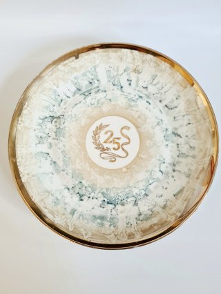 Chodzież porcelanowa patera 31 cm ręcznie malowane Poznań jubileusz 25 lat
