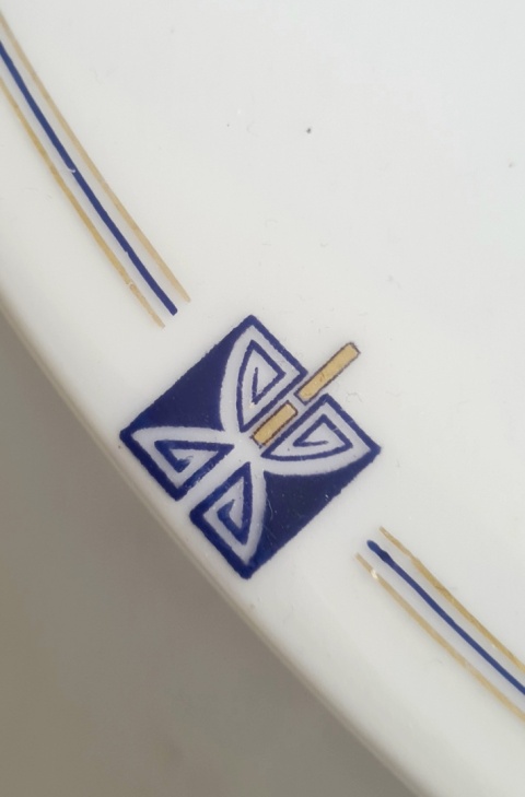 Duża porcelanowa patera 36 cm art-deco Niemcy / Śląsk? elegancka