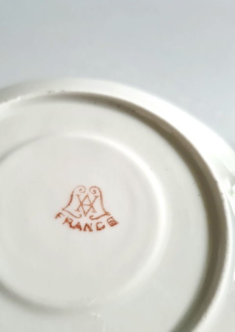 Filiżanka Limoges Albert Vignaud France, unikalna geometria, błękit