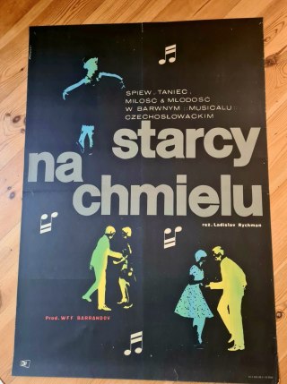 Oryginalny plakat do musicalu Starcy na chmielu J. Rapnicki 1964 58x83,5 cm