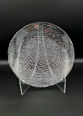 Patera 24 cm "Bruk" Ryszard Serwicki dla HSG "Ząbkowice" klasyk szkło PRL