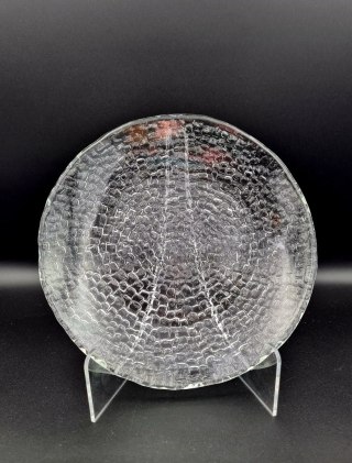 Patera 24 cm "Bruk" Ryszard Serwicki dla HSG "Ząbkowice" klasyk szkło PRL