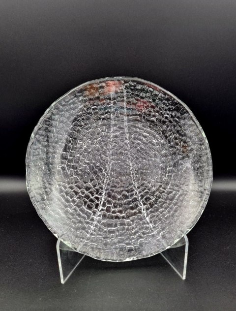 Patera 24 cm "Bruk" Ryszard Serwicki dla HSG "Ząbkowice" klasyk szkło PRL