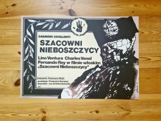 Plakat filmowy A. Klimowski (1977) - "Szacowni nieboszczycy" 58 x 41 cm