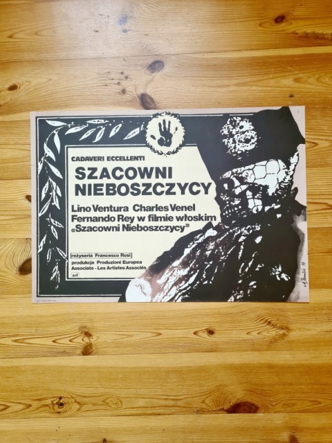 Plakat filmowy A. Klimowski (1977) - "Szacowni nieboszczycy" 58 x 41 cm