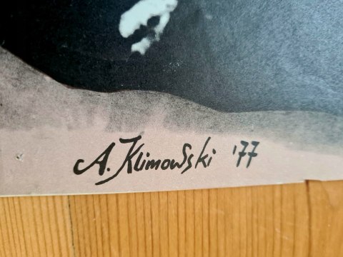 Plakat filmowy A. Klimowski (1977) - "Szacowni nieboszczycy" 58 x 41 cm