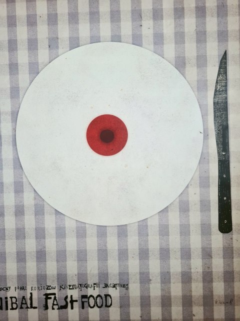 Ryszard Kaja oryginalny plakat 2011 Kanibal fast food 98x68 cm