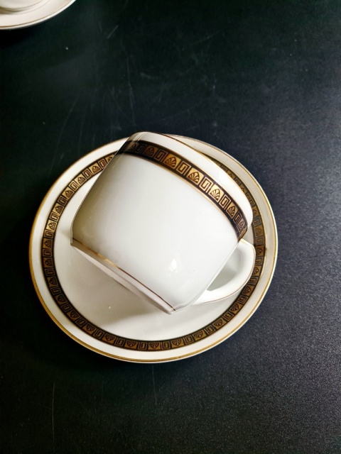 STADTLENGSFELD stuletnie filiżanki dla 2 osób Art Deco 1920-1931 Porcelana