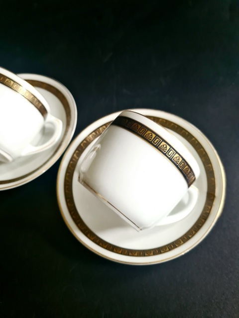 STADTLENGSFELD stuletnie filiżanki dla 2 osób Art Deco 1920-1931 Porcelana