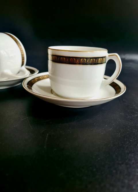 STADTLENGSFELD stuletnie filiżanki dla 2 osób Art Deco 1920-1931 Porcelana