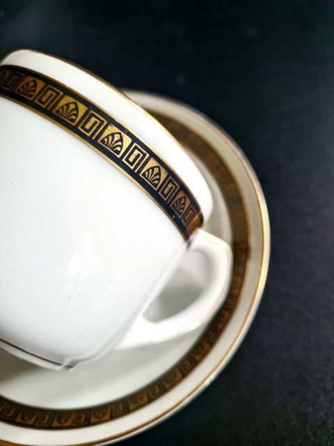 STADTLENGSFELD stuletnie filiżanki dla 2 osób Art Deco 1920-1931 Porcelana