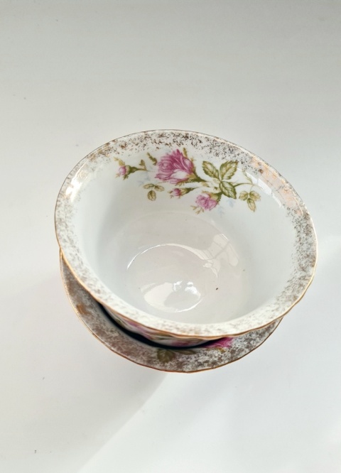 2 miseczki Chodzież Iwona elegancka róża, porcelana