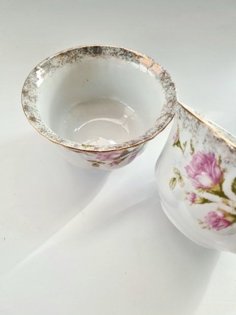 2 miseczki Chodzież Iwona elegancka róża, porcelana