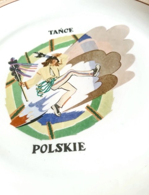 Chodzież porcelanowa patera Tańce polskie Z. Stryjeńska 31 cm klasyk PRL