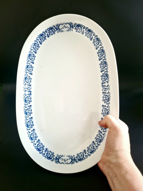 Duży półmisek Orbis Wałbrzych porcelana, klasyk PRL 38x 25 cm