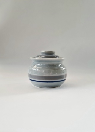 Elegancka szara cukiernica porcelit Pruszków PRL