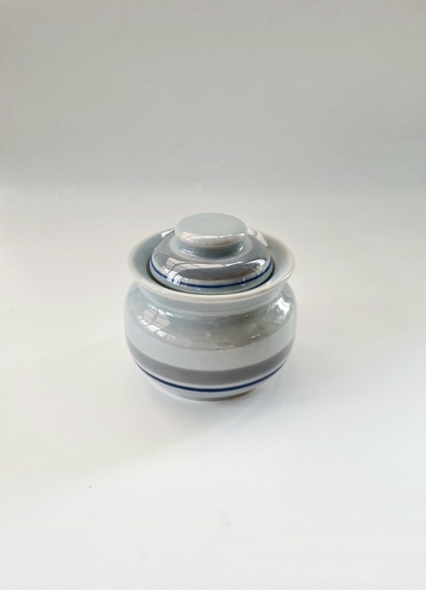 Elegancka szara cukiernica porcelit Pruszków PRL