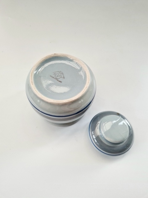 Elegancka szara cukiernica porcelit Pruszków PRL