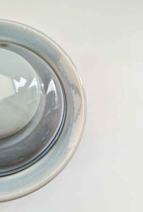 Elegancka szara cukiernica porcelit Pruszków PRL