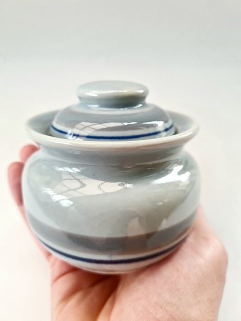 Elegancka szara cukiernica porcelit Pruszków PRL