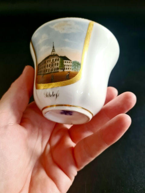 Filiżanka Carl Tielsch z wedutą ok. 1850 r. kolekcjonerska 150 ml