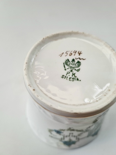 Filiżanka do kawy ok. 200 ml Koenigszelt secesja / art deco niezapominajki przedwojenna