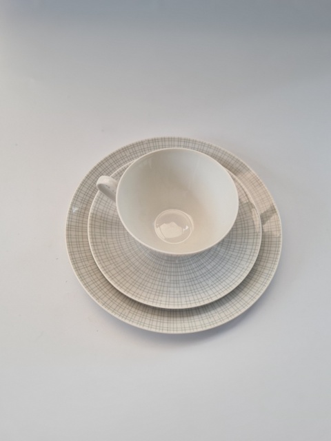 Filiżanka (trio) serwis Arzberg 2025 Löffelhardt 1957 - złoty medal Triennale Mediolan porcelana