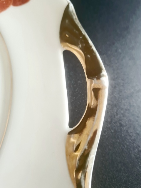 Giesche Sląsk patera w owoce art deco 1929-1939 porcelana śląska 26,5 cm