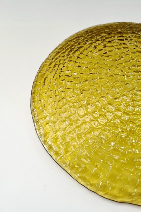 Miodowa patera 24 cm "Bruk" Ryszard Serwicki dla HSG "Ząbkowice" klasyk PRL