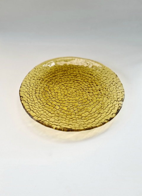 Miodowa patera 24 cm "Bruk" Ryszard Serwicki dla HSG "Ząbkowice" klasyk PRL