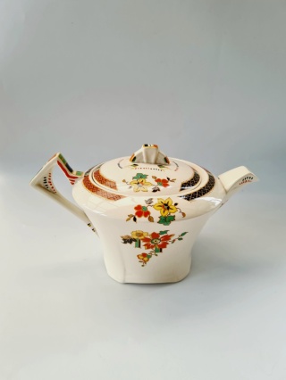Piękny czajnik / dzbanek do herbaty Alfred Meakin 600 ml angielskie art deco 1937 Princess Shape Marigold