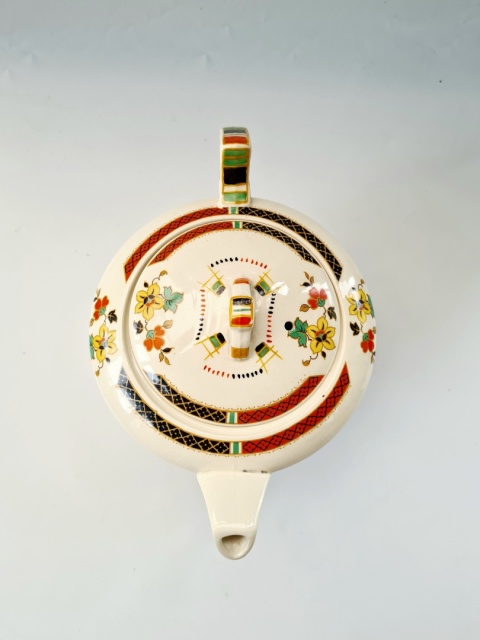 Piękny czajnik / dzbanek do herbaty Alfred Meakin 600 ml angielskie art deco 1937 Princess Shape Marigold