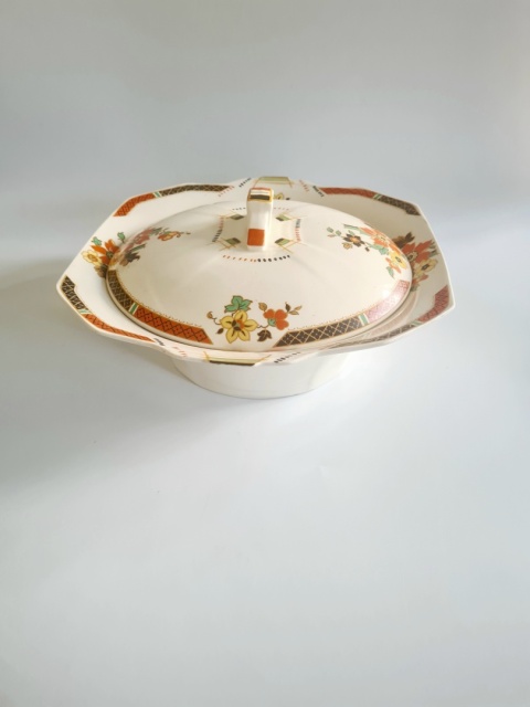 Stara angielska waza Art Deco 1937 Alfred Meakin Princess Shape Marigold