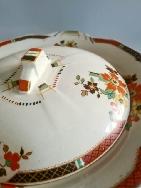 Stara angielska waza Art Deco 1937 Alfred Meakin Princess Shape Marigold