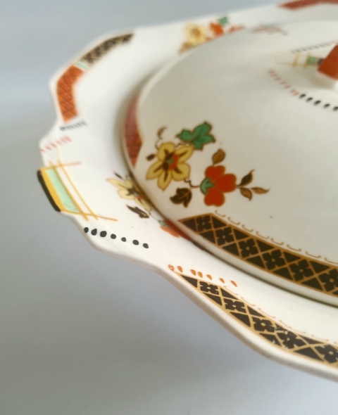 Stara angielska waza Art Deco 1937 Alfred Meakin Princess Shape Marigold