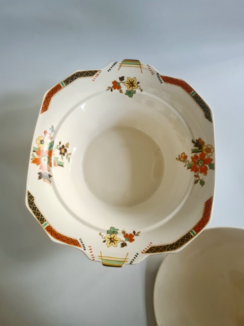 Stara angielska waza Art Deco 1937 Alfred Meakin Princess Shape Marigold