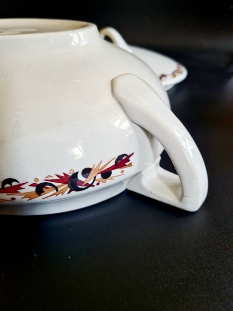 Waza kuchenna art-deco 36 cm, duża i elegancka forma; piękna ceramika