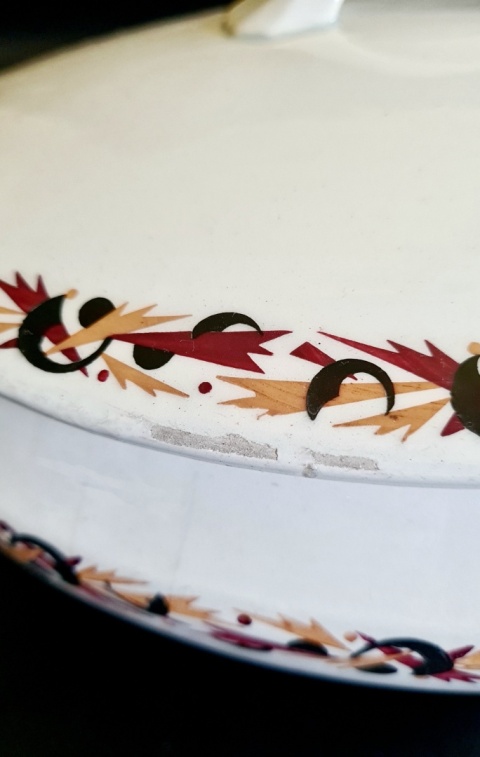 Waza kuchenna art-deco 36 cm, duża i elegancka forma; piękna ceramika