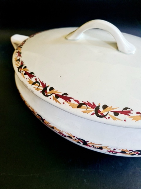 Waza kuchenna art-deco 36 cm, duża i elegancka forma; piękna ceramika