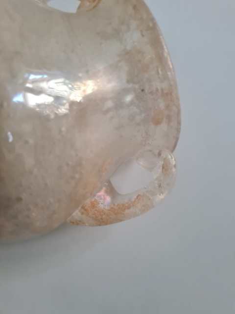 Wazon Murano glass szkło scavo 8 cm perłowo-beżowy surowy oryginał
