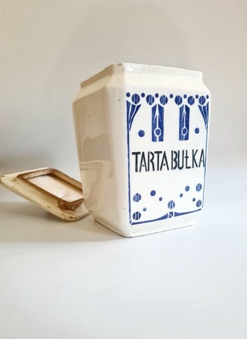 Duży pojemnik art-deco bułka tarta przedwojenny Polska