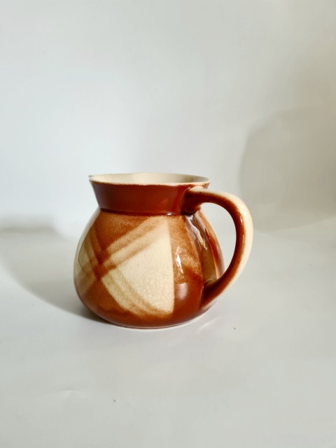 Dzbanek z Bolesławca - art deco Bunzlau na napoje, bdb 0,5 l