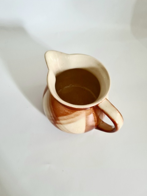 Dzbanek z Bolesławca - art deco Bunzlau na napoje, bdb 0,5 l