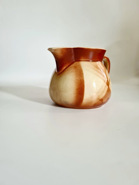 Dzbanek z Bolesławca - art deco Bunzlau na napoje, bdb 0,5 l