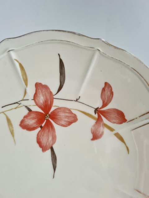 Przedwojenna patera Ćmielów porcelana kwiaty 28 cm art-deco