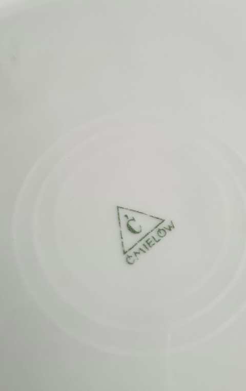 Przedwojenna patera Ćmielów porcelana kwiaty 28 cm art-deco