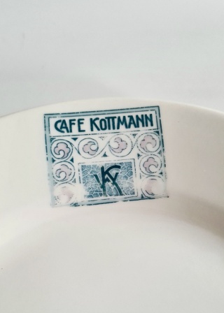 Talerzyk KPM 19,5 cm Jugendstill Cafe Kottmann historyczny z zawieszką