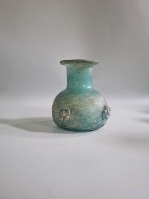 Wazon Murano glass szkło scavo 11,5 cm morski perłowy surowy oryginał